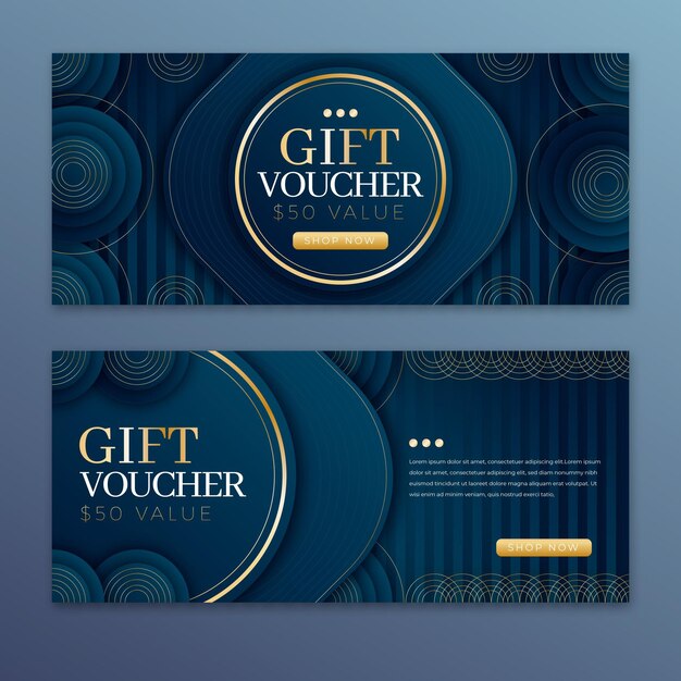 Banners de vales de regalo degradados