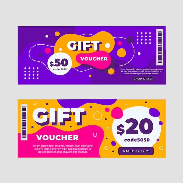 Vector gratuito banners de vales de regalo dibujados a mano