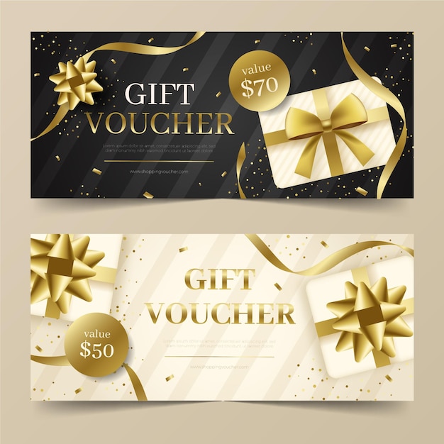 Vector gratuito banners de vales de regalo realistas