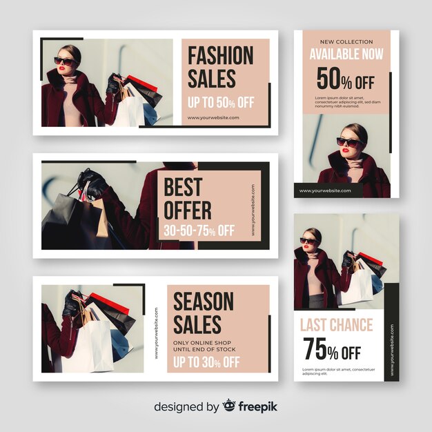 Banners de venta de moda
