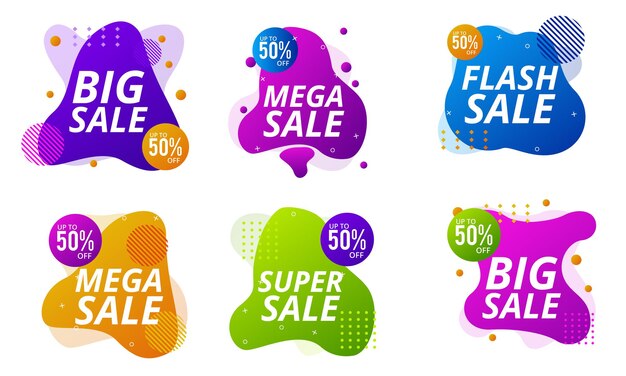 Banners de venta de móviles fluidos modernos dinámicos