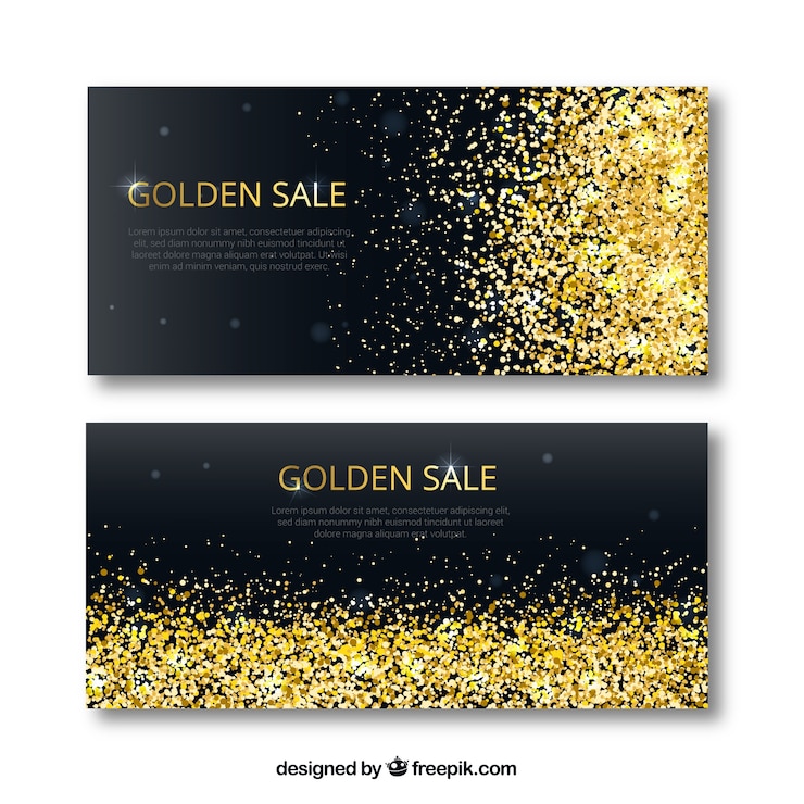 Vector gratuito banners de venta de oro
