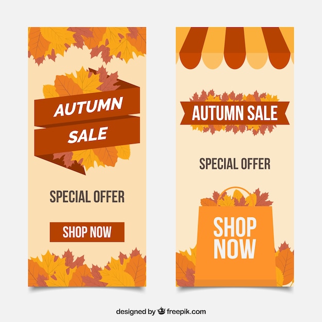 Banners de venta de otoño