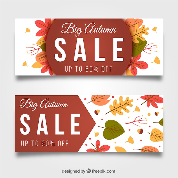 Banners de venta de otoño