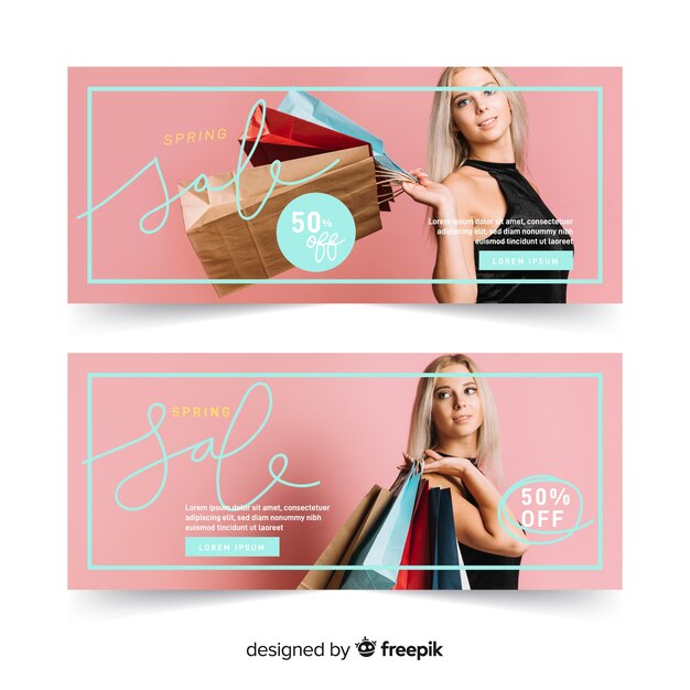 Banners de venta de primavera