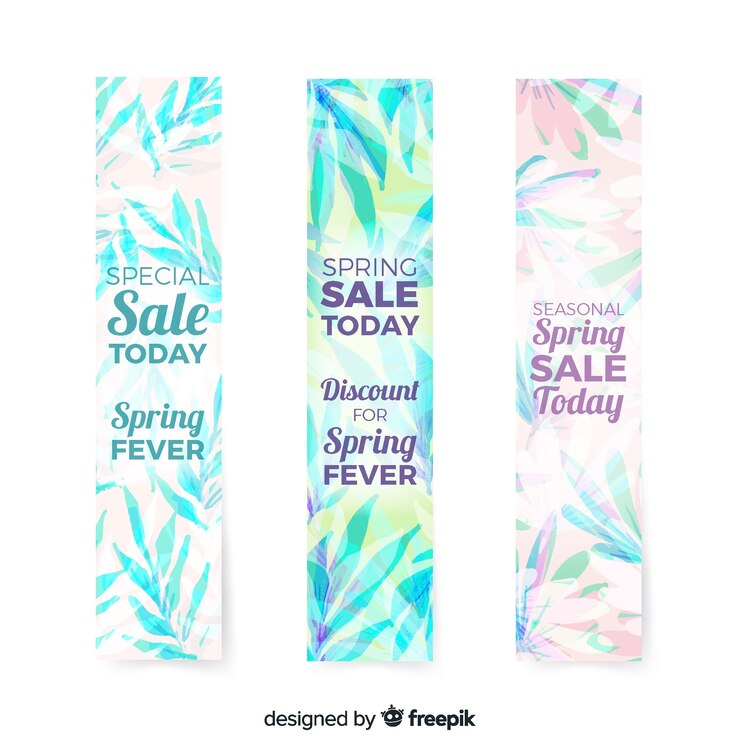 Vector gratuito banners de venta de primavera