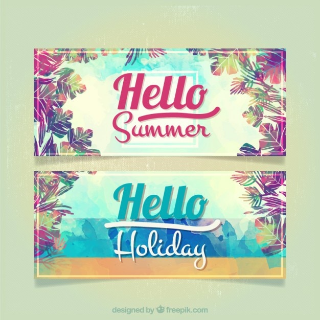 Banners de verano de flores de acurela