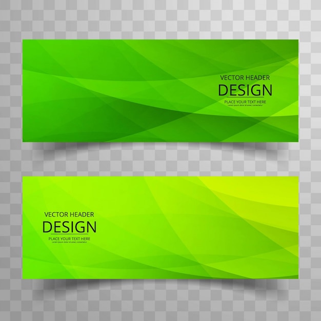 Vector gratuito banners verdes modernos