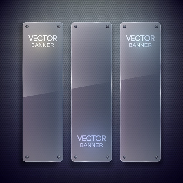 Banners verticales en blanco de vidrio