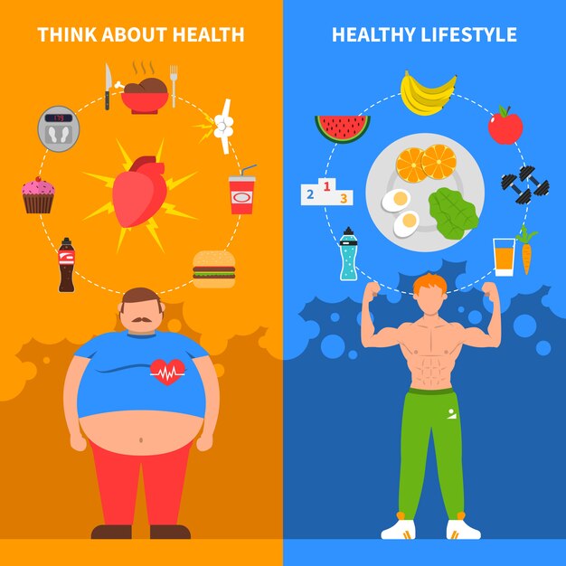 Banners verticales de dieta