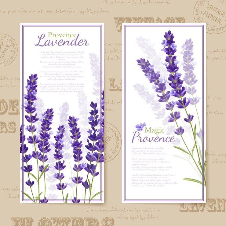 Vector gratuito banners verticales de flores de lavanda