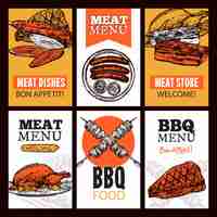 Vector gratuito banners verticales de platos de carne