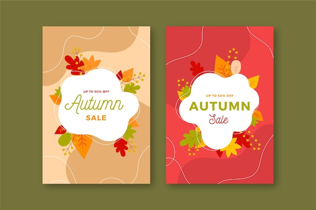 Banners verticales de venta otoño