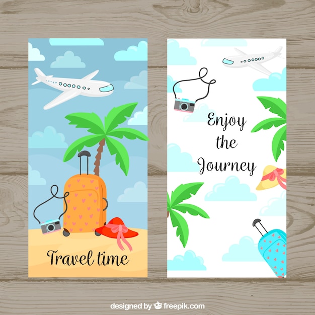 Vector gratuito banners de viaje con destino