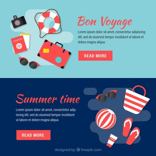 Banners de viaje de verano