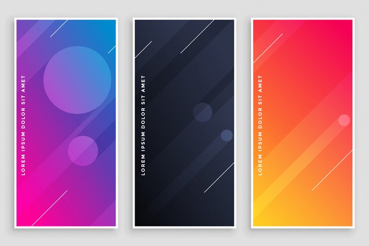 Vector gratuito banners vibrantes modernos conjunto