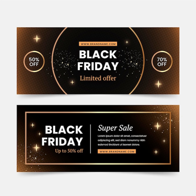 Vector gratuito banners de viernes negro en diseño plano