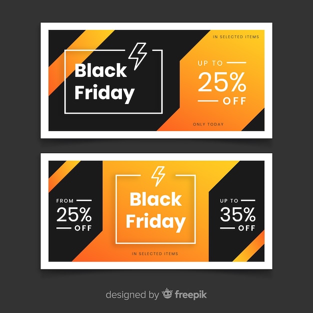 Vector gratuito banners de viernes negro de diseño plano