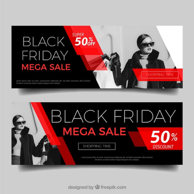 Vector gratuito banners de viernes negro