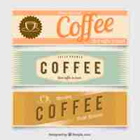 Vector gratuito banners vintage de café