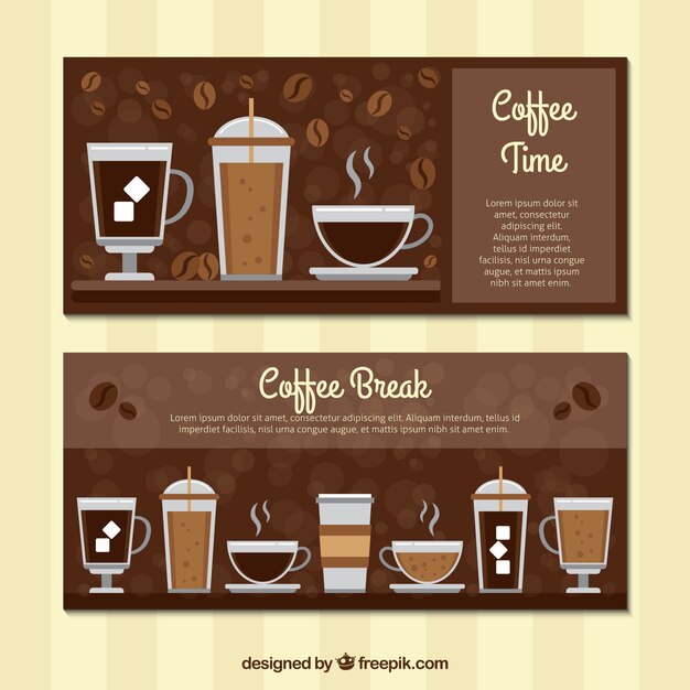 Banners vintage de cafetería