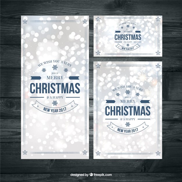 Banners vintage con efecto bokeh 
