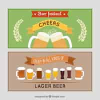 Vector gratuito banners vintage del festival de la cerveza