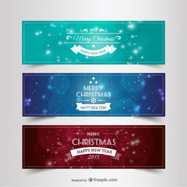 Banners vintage de Navidad y año nuevo