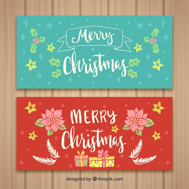 Banners vintage navideños