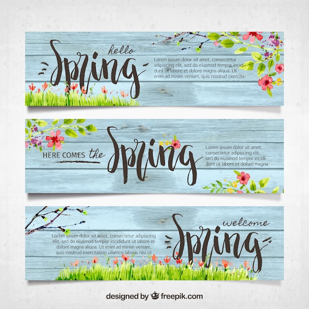 Banners vintage de primavera