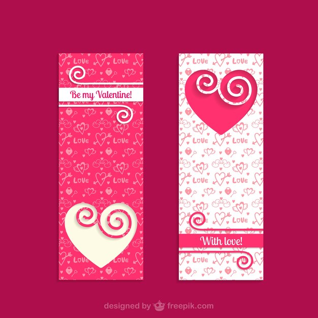 Banners vintage de san valentín