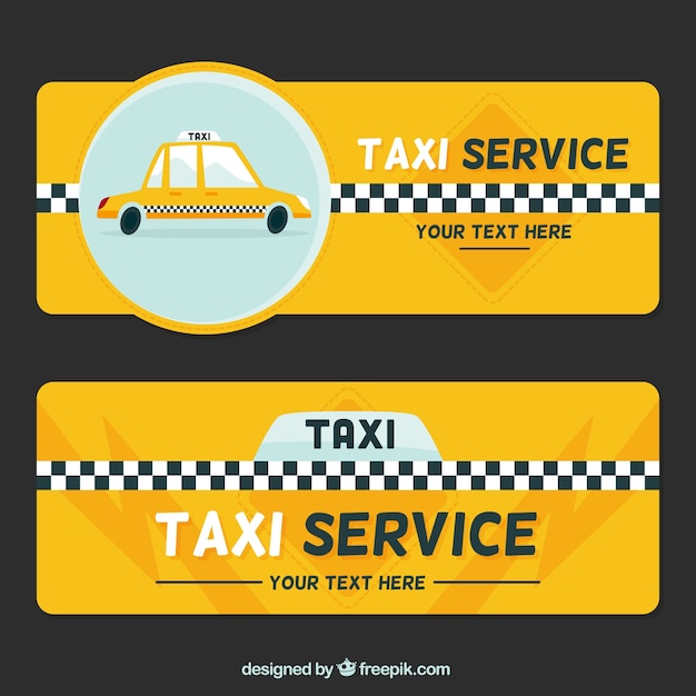 Vector gratuito banners vintage de taxi