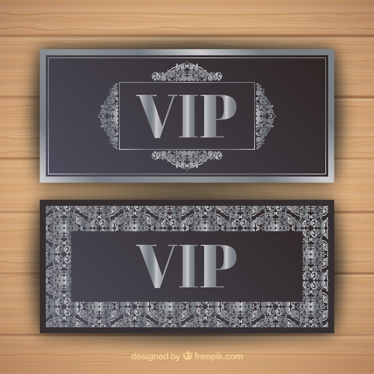 Vector gratuito banners vip plateados en estilo vintage