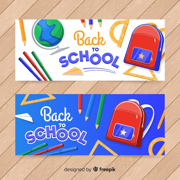 Vector gratuito banners de la vuelta al cole