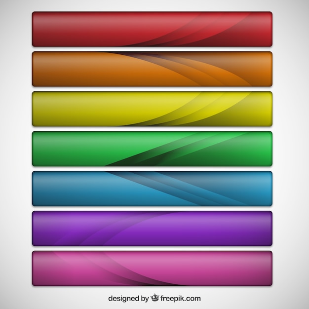 Banners de web en colores del arco iris