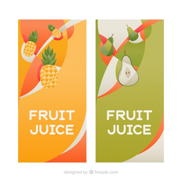 Vector gratuito banners de zumo de frutas