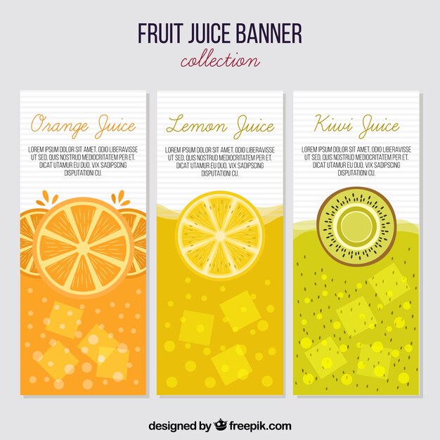Banners de zumo de frutas 