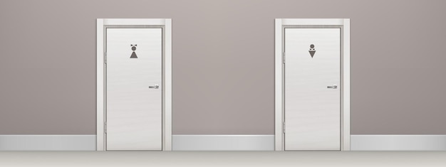 Baño público wc entrada de visitantes masculinos y femeninos
