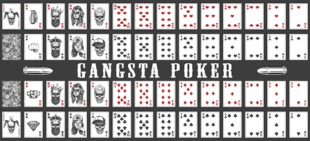 Vector gratuito baraja de cartas de gangsta