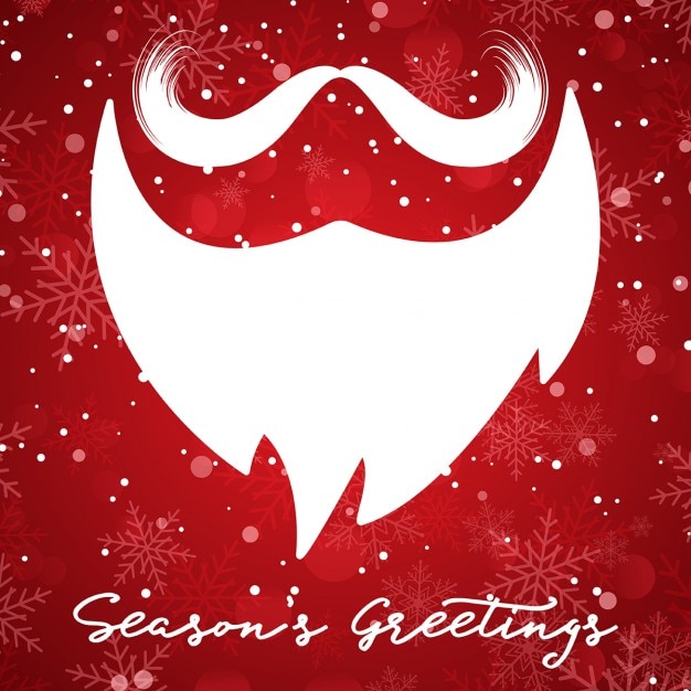 Vector gratuito la barba de papá noel  sobre un fondo rojo