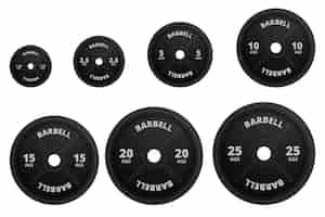 Vector gratuito barbell detallado 3d realista con placas