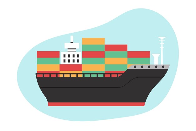 Barco de contenedores de diseño plano
