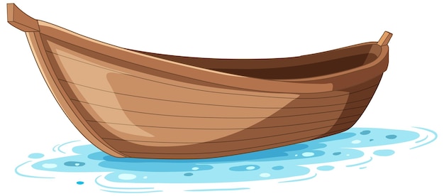 Barco de madera aislado sobre fondo blanco.
