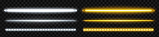 Barra de luz led fluorescente de vector de lámpara de tubo de neón
