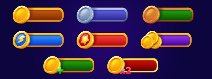 Vector gratuito barras de juego con símbolo de poder de estrella de monedas de oro