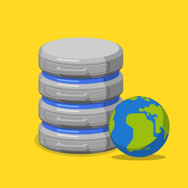 Vector gratuito base de datos de internet en línea isométrica plana