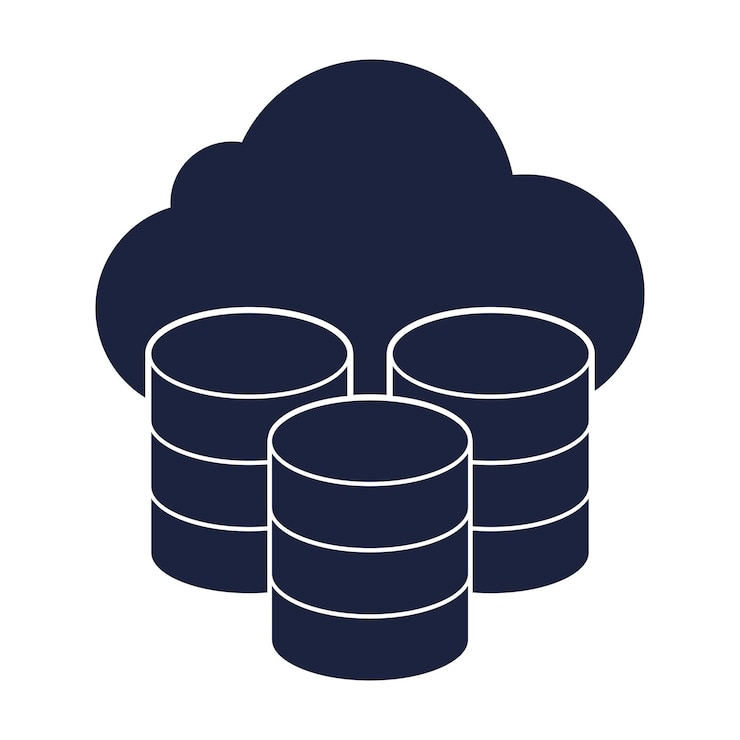Vector gratuito bases de datos con estilo de glifo en la nube