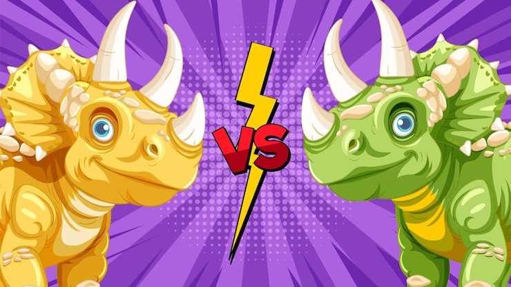 Vector gratuito batalla de los dinosaurios