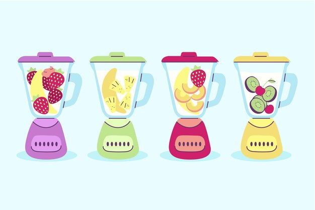 Batidos dibujados a mano en vaso de licuadora