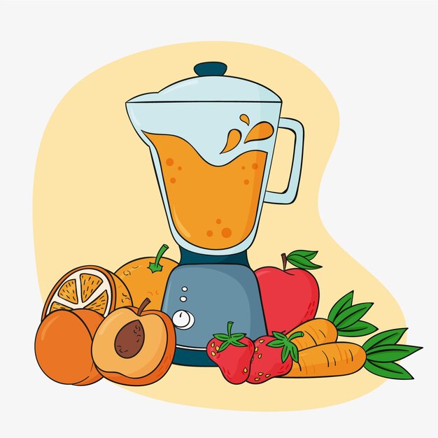 Batidos dibujados en vaso de licuadora